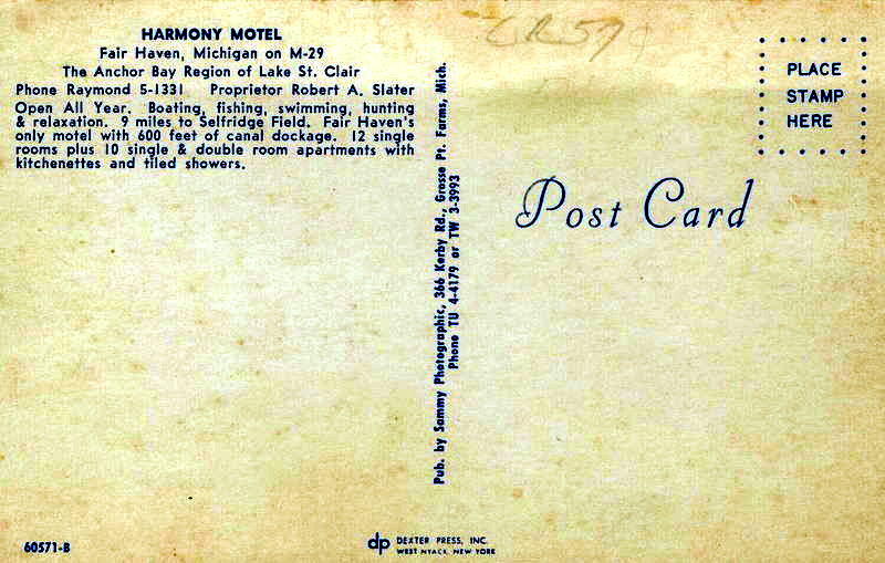 Harmony Motel - Old Postcard (newer photo)